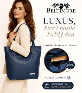 Luxusní velká dámská kožená kabelka Beltimore Blue Elegance